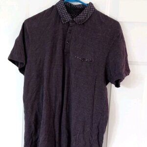 Cactus Man Polo Shirt Men's Medium Dark Purple Short Sleeve